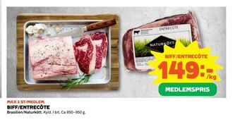 Coop Extra Biff/entrecôte erbjuda