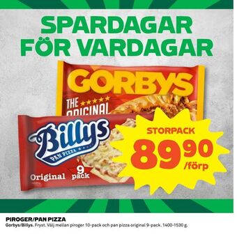 Coop Daglivs Piroger/pan pizza erbjuda