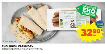 Coop Daglivs Ekologisk varmkorv erbjuda
