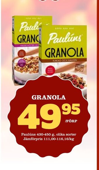 Din Mat Granola erbjuda