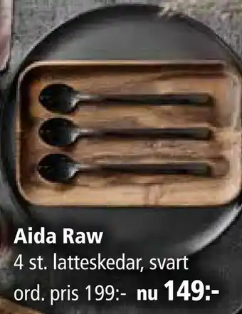 Kitch'n Aida Raw 4 st. latteskedar, svart erbjuda