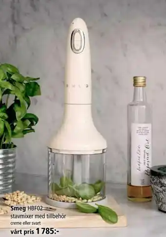 Kitch'n Smeg HBF02 stavmixer med tillbehör. creme eller svart erbjuda