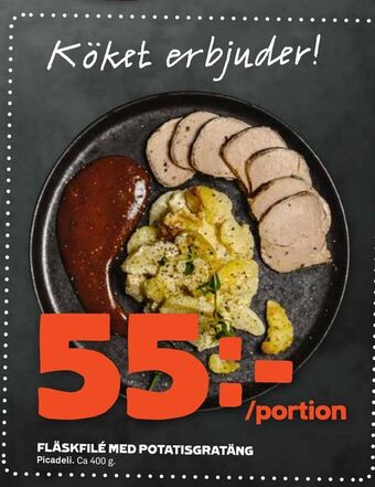 Stora Coop Fläskfilé med potatisgratäng erbjuda