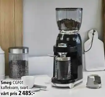 Kitch'n Smeg CGF01 kaffekvarn, svart erbjuda