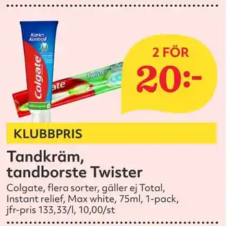 Tandkräm, tandborste twister