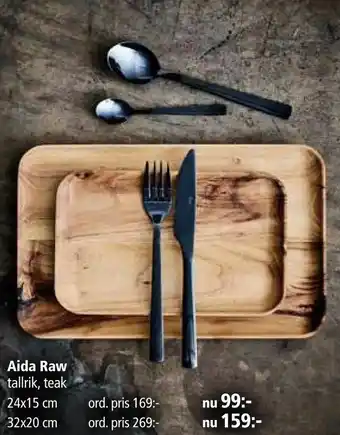 Kitch'n Aida Raw tallrik, teak erbjuda
