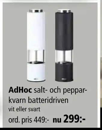 Kitch'n AdHoc salt och pepparkvarn batteridriven erbjuda
