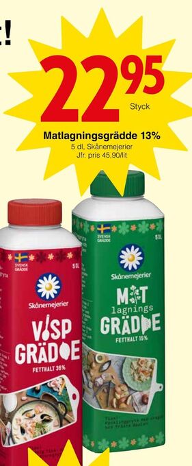 Matöppet Matlagningsgrädde 13% erbjuda