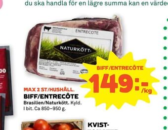 Stora Coop Biff/entrecôte erbjuda