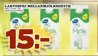 Prisma Mat Laktosfri mellanmjölksdryck 1,5L erbjuda