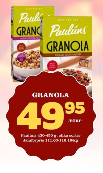 Nelins Granola erbjuda