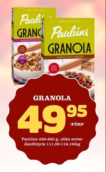 Nya Pulsen Granola erbjuda