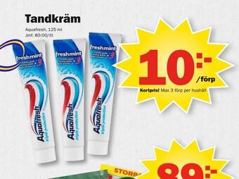 Pekås Tandkräm erbjuda