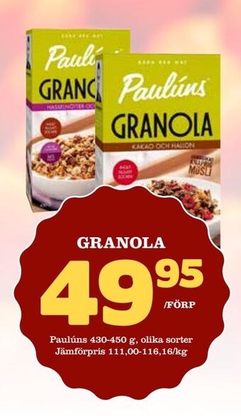 Prisma Mat Granola erbjuda