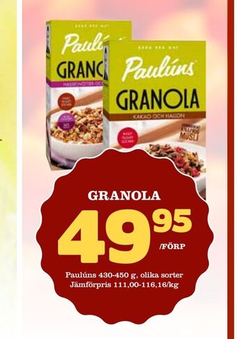 Supergrossen Granola erbjuda