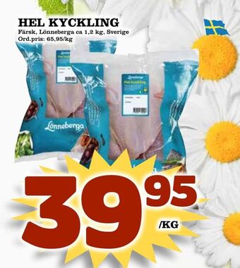 Supergrossen Hel kyckling erbjuda