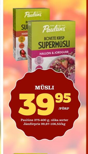 Supergrossen Müsli erbjuda