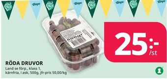 Tempo Röda druvor erbjuda