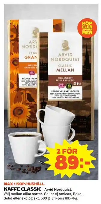 Coop Kaffe classic erbjuda