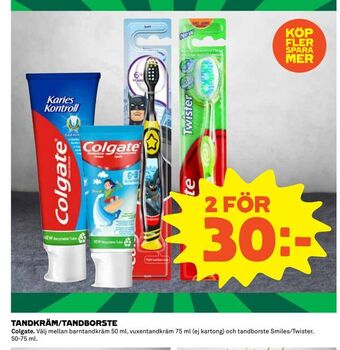 Coop Tandkräm/tandborste erbjuda