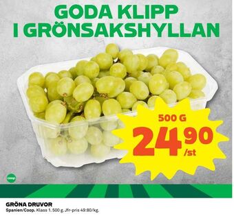 Coop Gröna druvor erbjuda