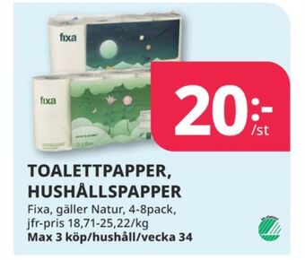 Tempo Fixa hushållspapper erbjuda