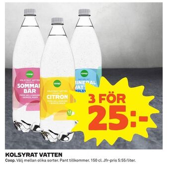 Coop Kolsyrat vatten erbjuda