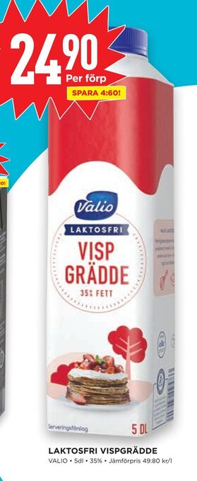 Willys Laktosfri vispgrädde erbjuda