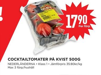 Willys Cocktailtomater på kvist 500g erbjuda