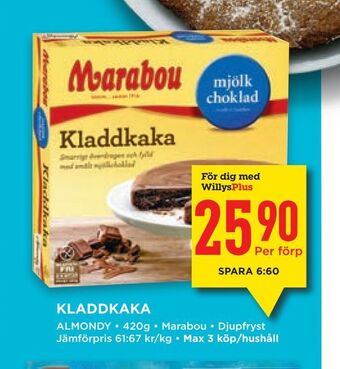 Willys Kladdkaka erbjuda