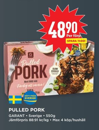 Willys Pulled pork erbjuda