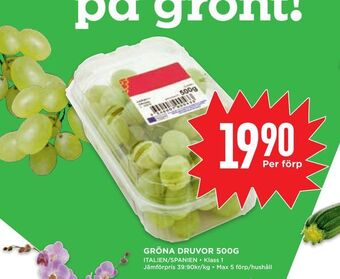 Willys Hemma Gröna druvor 500g erbjuda