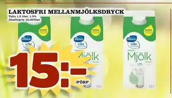 Matvärlden Tensta Laktosfri mellanmjölksdryck 1,5L erbjuda