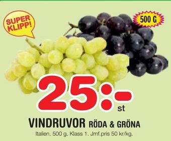 Nya Pulsen Vindruvor röda & gröna erbjuda