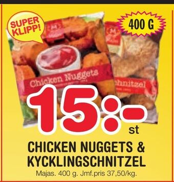 Nya Pulsen Chicken nuggets & kycklingschnitzel erbjuda