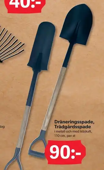 Dräneringsspade, trädgårdsspade