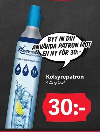 DollarStore Kolsyrepatron erbjuda
