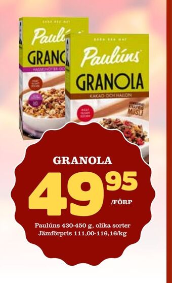 Matdax Granola erbjuda