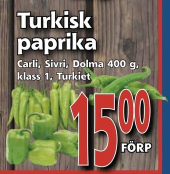 Supergrossen Turkisk paprika erbjuda