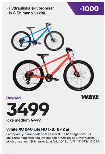 XXL White xc 240 lite hd 1x8, 8-12 år erbjuda