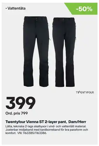 XXL Twentyfour vienna st 2-layer pant, dam/herr erbjuda