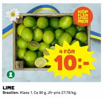 Coop Daglivs Lime 90g erbjuda