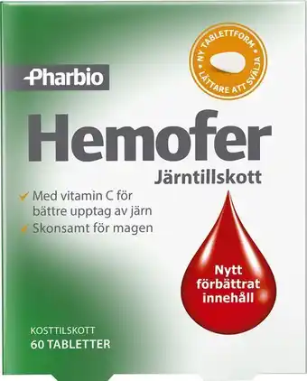 Apotek Hjärtat Hemofer järn 60 st erbjuda