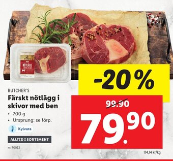 Lidl Färskt nötlägg i skivor med ben erbjuda