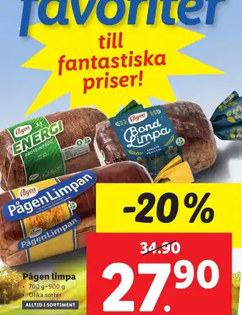Lidl Pågen limpa erbjuda