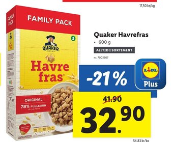 Lidl Quaker Havrefras erbjuda