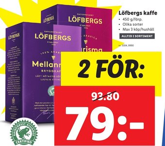 Lidl Løfbergs kaffe erbjuda