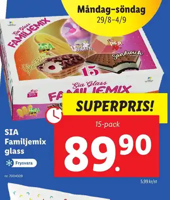 Sia Familjemix glass