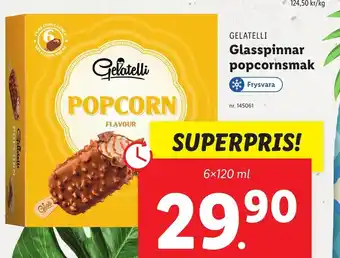 Lidl Gelatelli Glassspinnar popcornsmak erbjuda