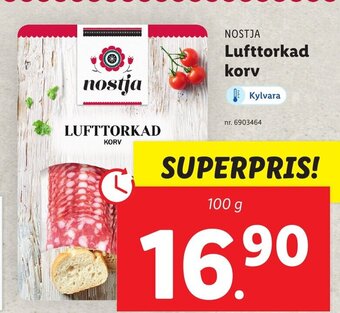 Lidl Nostja Lufttorkad korv erbjuda